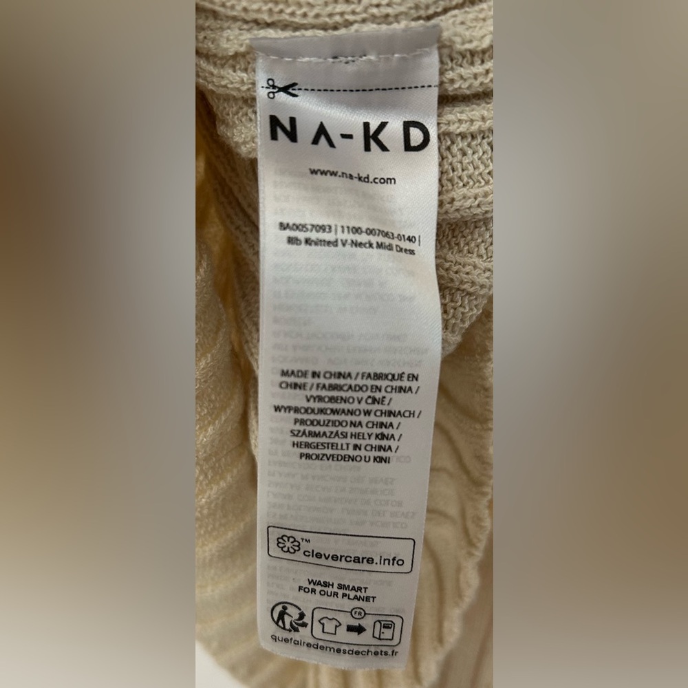 Na-kd Ribbed Knit Beige Sweater Tank Dress - Picture 7 of 10